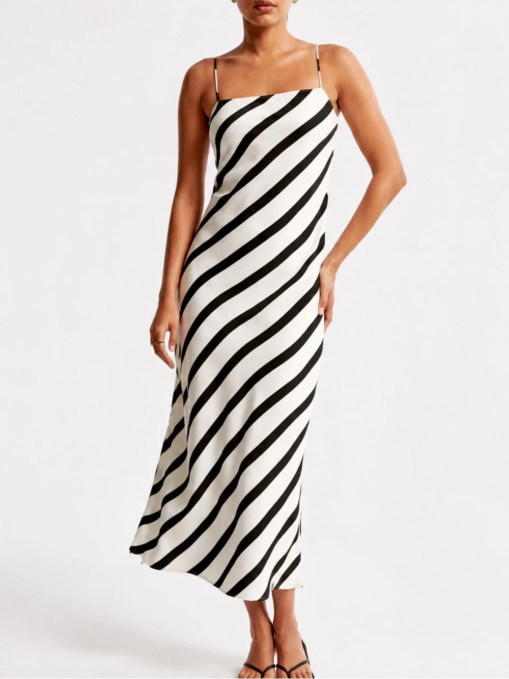 A&F Stripe Cowl Neck Slip Maxi Dress NEVER WORN